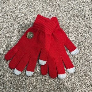 Red and Gray Touchscreen Gloves